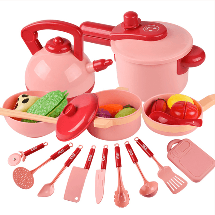 16Pcs Simulation Kitchen Cooking Play Role Playing Set Toys Practical Skills for Children Gift - Trendha