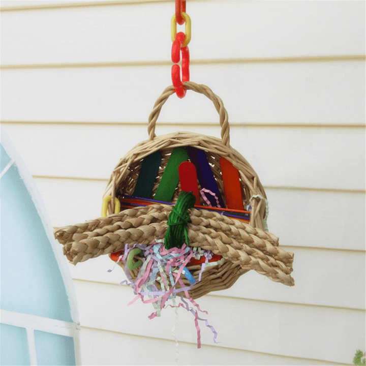 Pet Bird Bites Toys Parrot Chew Ball Swing Hanging Cage Cockatiel Parakeet Supply - Trendha