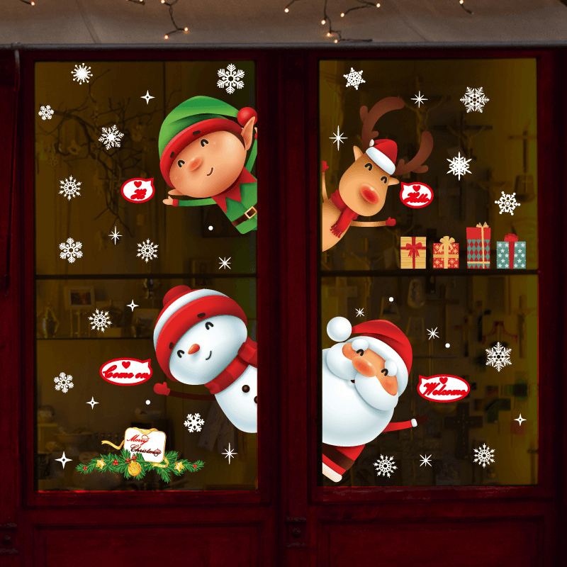 Miico SK9242 Christmas Sticker Window Door Wall Stickers Removable for Christmas Decoration - Trendha