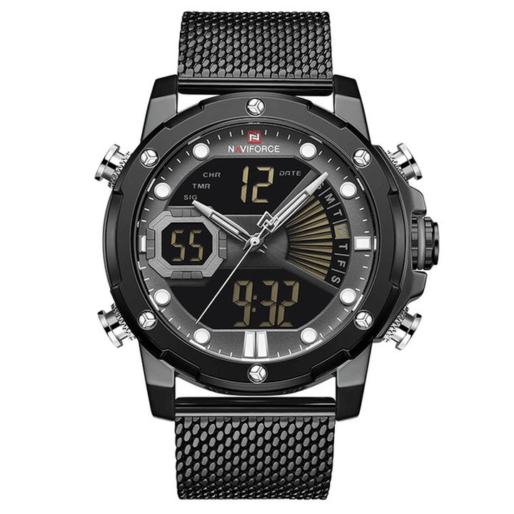 NAVIFORCE NF9172S Luminous Hand Full Steel Band Men Wrist Watch Date Display Quartz Watch - Trendha