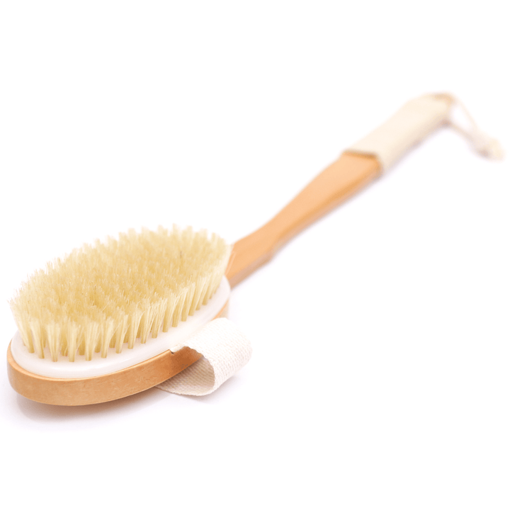 Detachable Bath Brush Wooden Handle Natural Bristles Exfoliating Brush Body Skin Soothing Cleansing - Trendha