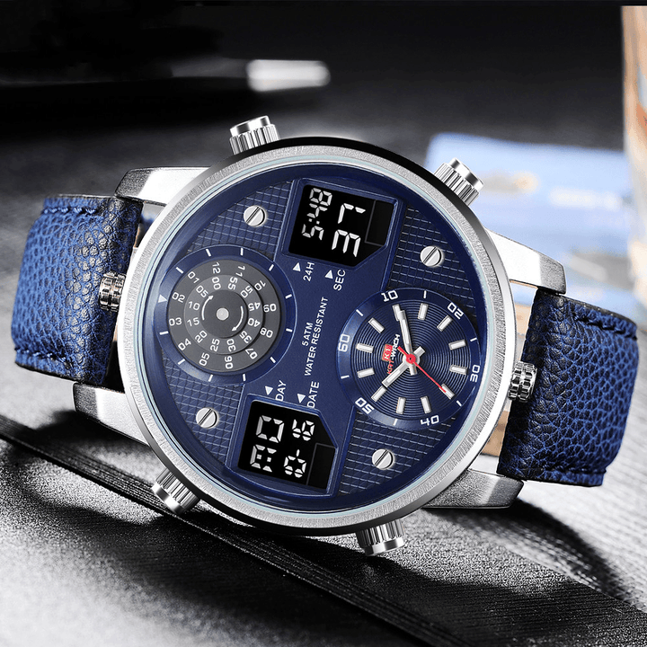 KAT-WACH 720: Multifunctional Men's Outdoor Watch with Genuine Leather Strap - Trendha
