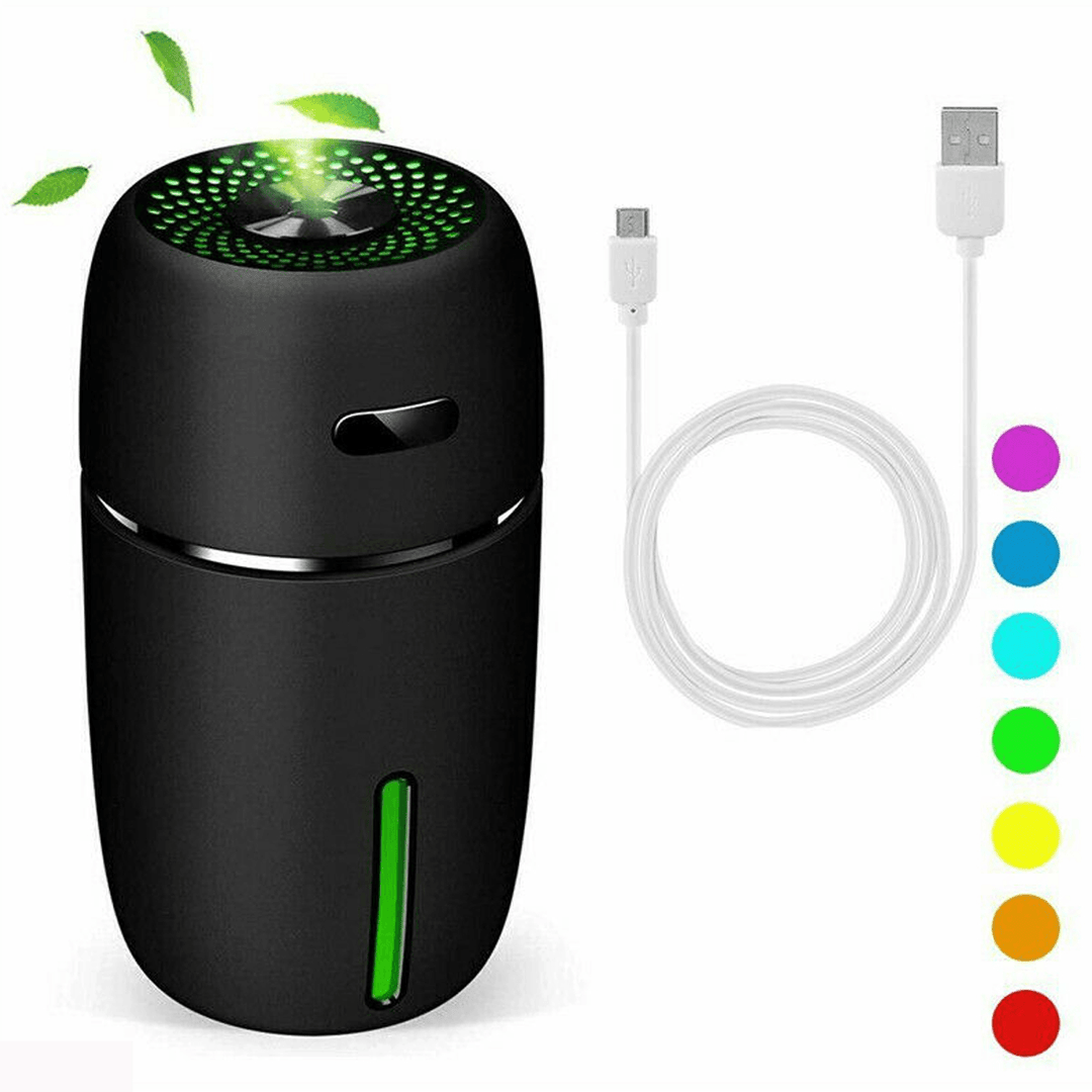 Mini Desktop Ultrasonic Humidifier Aroma Diffuser with Color Lights USB Charing Air Purifier Low Noise for Home Bedroom Office Car - Trendha