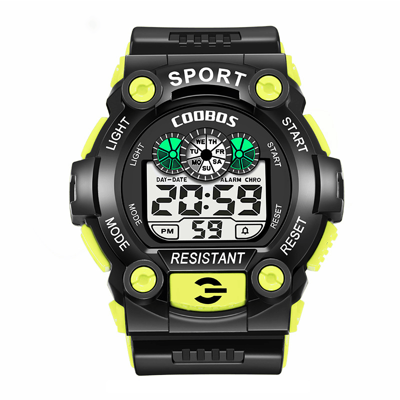 COOBOS 1008 Fashion Men LED Electronic Digital Watch Luminous Calendar Alarm Clock Waterproof Sport Watch - Trendha