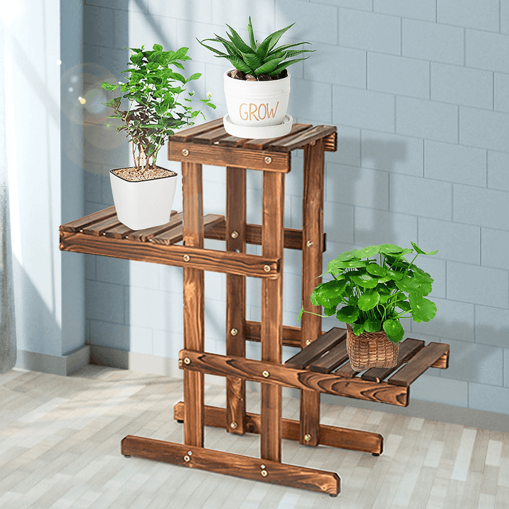 Multi-Layer Floor Solid Wood Flower Stand for Home Office - Trendha