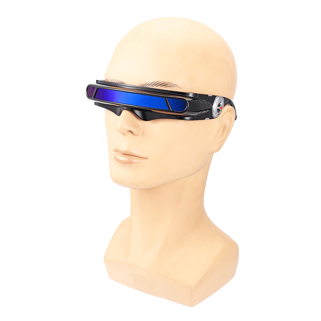Futuristic Sunglasses Mirrored Narrow Lens Wrap Visor Robot Costume Wrap Glasses - Trendha