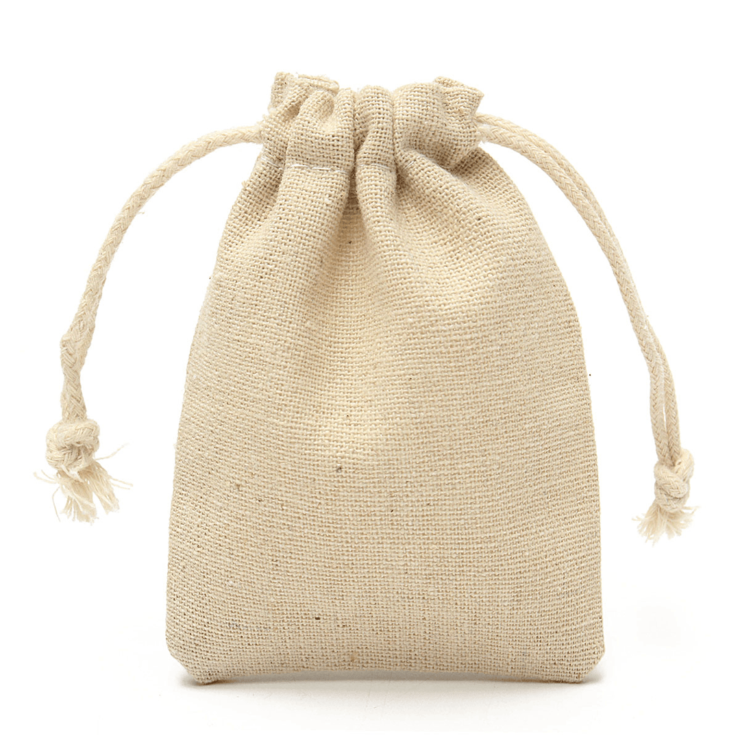 30Pcs Natural Linen Pouch Burlap Jute Sack Jewelry Pouch Drawstring Gift Bags 8X10Cm - Trendha