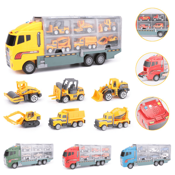 7PCS Large Construction Truck Excavator Digger Kid Diecast Model Toy Demolition Vehicle Car - Trendha