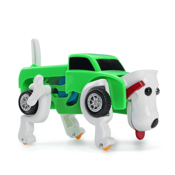 Automatic Transformation Dog Car Vehicle Clockwork Winding up for Kids Christmas Deformation Gift - Trendha