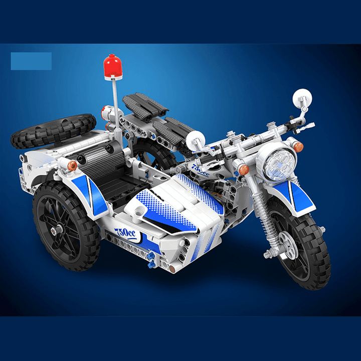 550 Pcs 1:8 7061 3D Three Wheeled Motorcycle Model DIY Hand-Assembled Mechanical Technology Blocks Educational Toy for Kids - Trendha