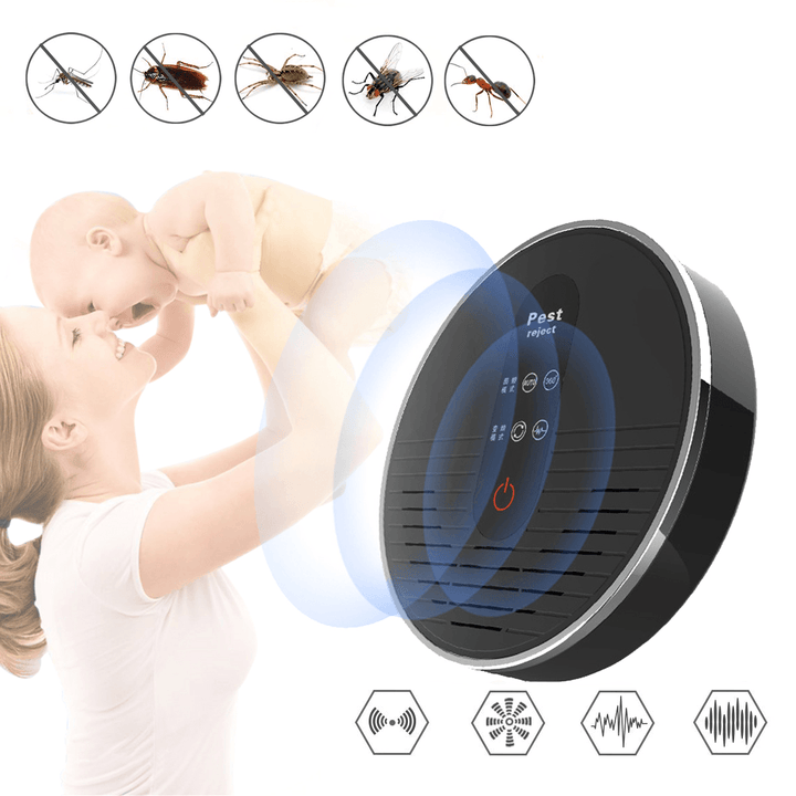 Mosquito Repellent Rodent Animal Repeller Intelligent Ultrasonic Artifact Wall Plug Power Supply - Trendha