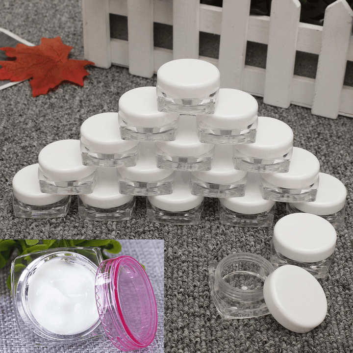50Pcs Cosmetic Bag Empty Jar Pots Eyeshadow Makeup Face Cream Lip Balm Container 3Ml - Trendha