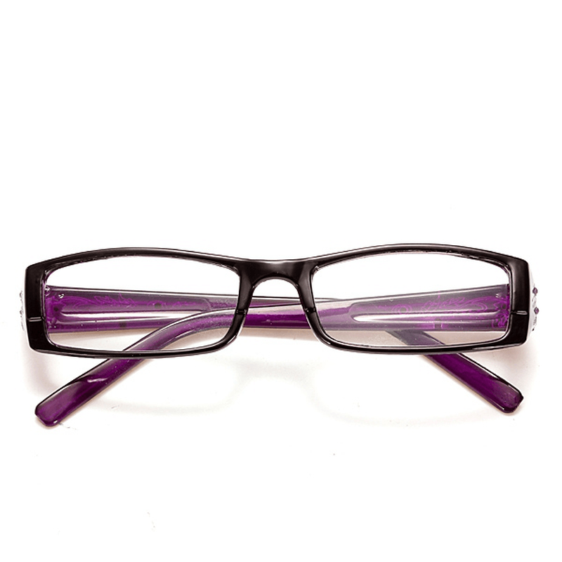 Purple Female Diamond Flower Frame Presbyopic Reading Glasses Eyeglasseess 1.0 1.5 2.0 2.5 3.0 3.5 - Trendha