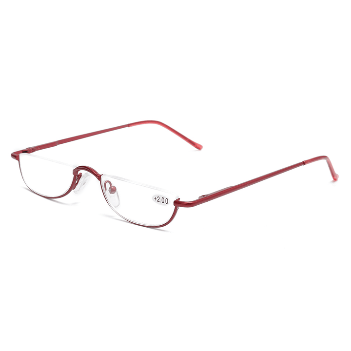 Women Vogue Vintage Reading Glasses Light Flexible High Definition Square Half Frame Presbyopic Glasses - Trendha