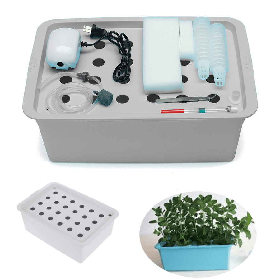 220V Soilless Hydroponic System Kit Indoor Aerobic Cultivation 24 Holes Water Planting Grow Box for Garden Planting - Trendha