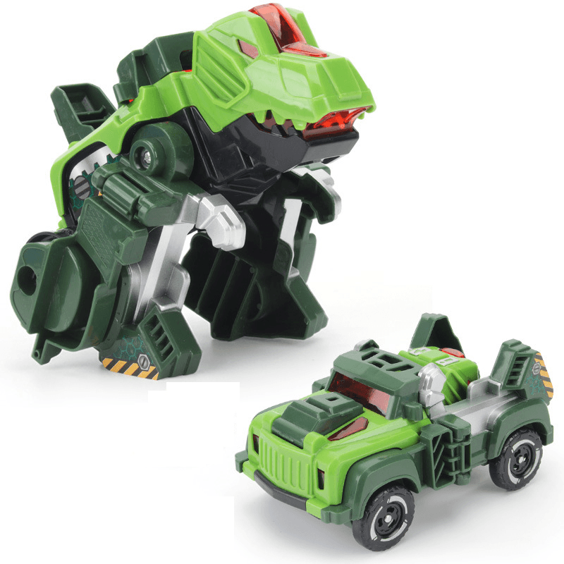Electric Transformed Dinosaur Chariot Car Diecast Model Toy with LED Lights for Kids Gift - Trendha