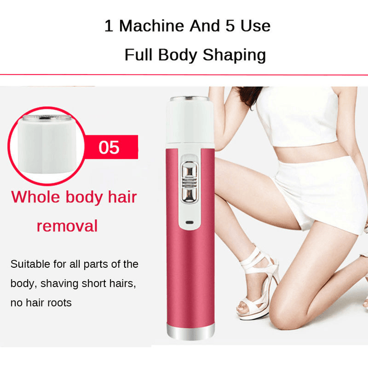 5 in 1 Female Hair Removal Lady Shaver Hair Remover Female Shaver Electric Trimmer - Trendha