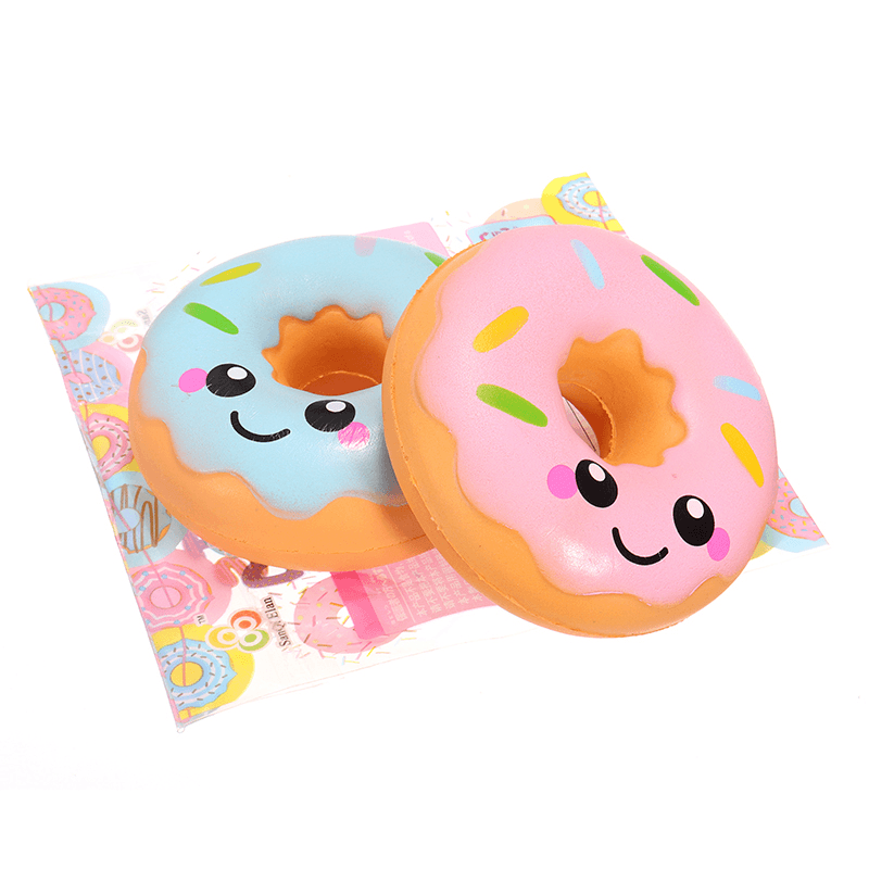 Sanqi Elan 10Cm Squishy Kawaii Smiling Face Donuts Charm Bread Kids Toys with Package - Trendha
