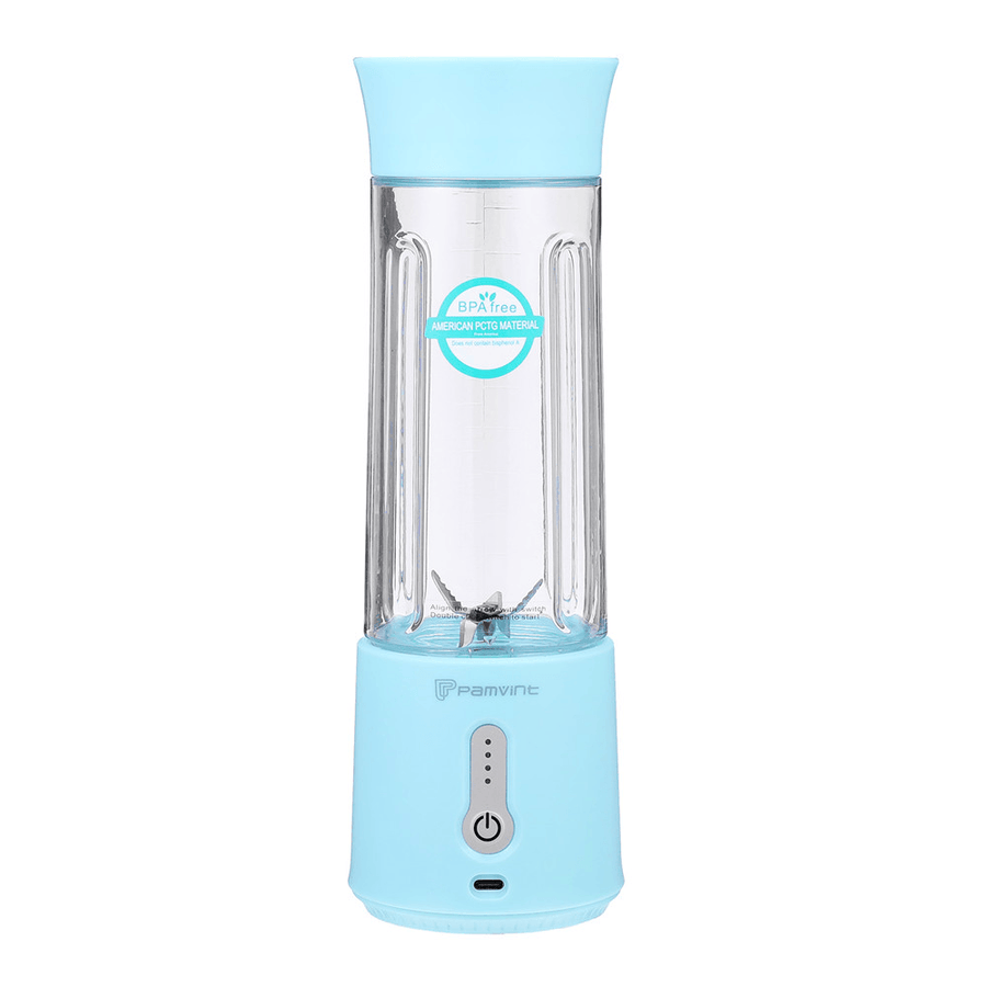 Pamvint Cordless Portable Blender Ice Crushing Power PCTG Food Grade Material Safety Lock Design Water-Resistant - Trendha