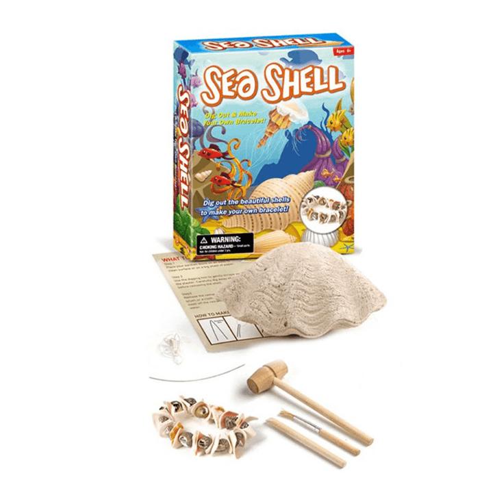 DIY Excavating and Assembling Archaeological Plastic Shell Pearl Bracelet Kids Toys - Trendha
