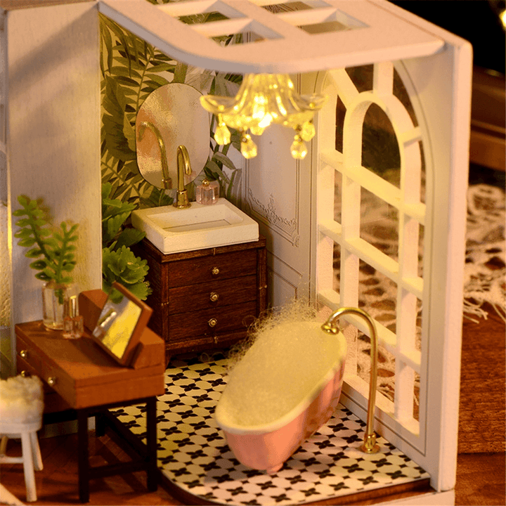 CUTE ROOM DIY QT-011-B Lazy Daily Doll House 1:32 Miniature Landscape Home Creative Gifts with Dust Cover and Furniture - Trendha