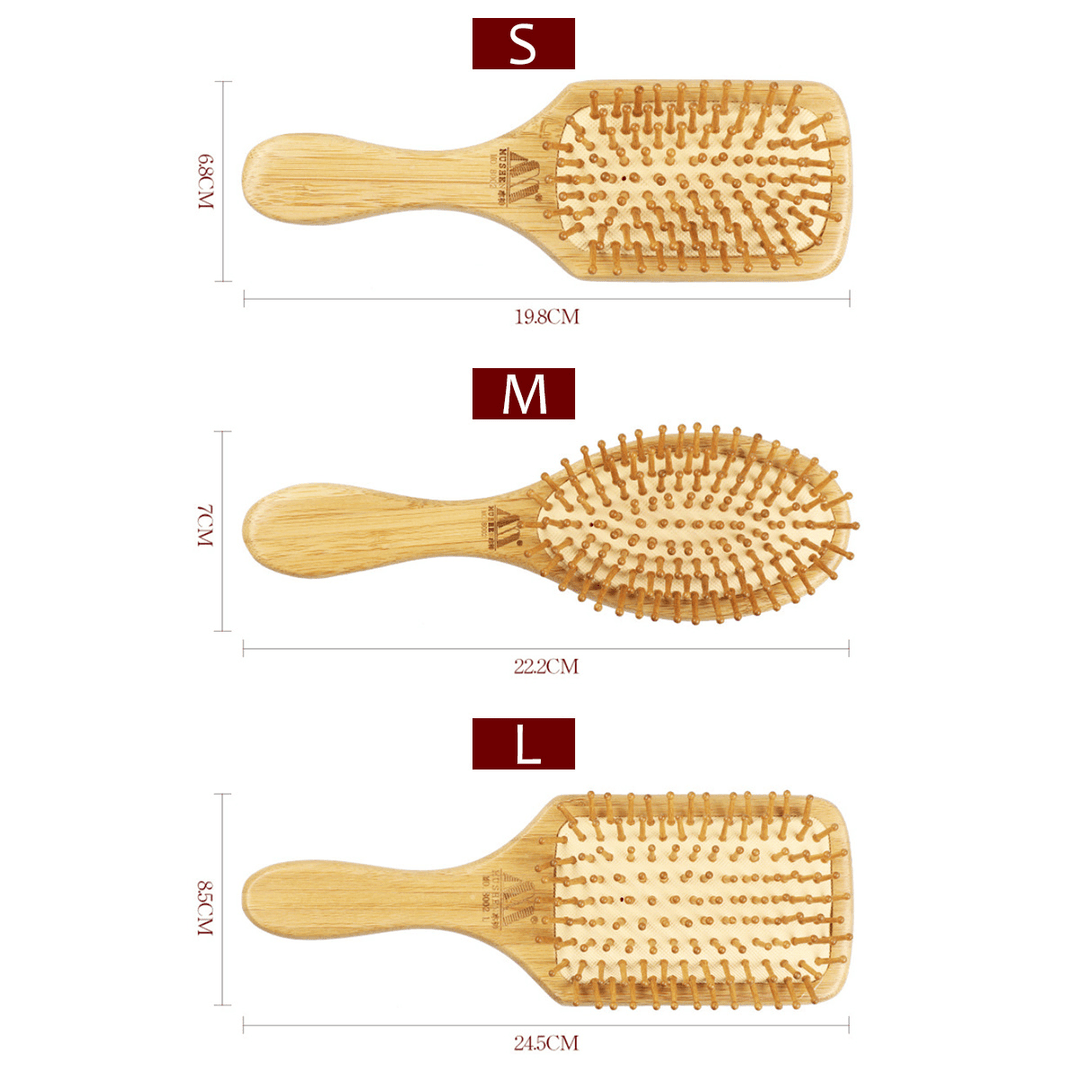 High Quality Hair Comb Bamboo Airbag Massage Comb Carbonized Solid Wood Bamboo Cushion Anti-Static Hair Brush Combs Travel Home - Trendha