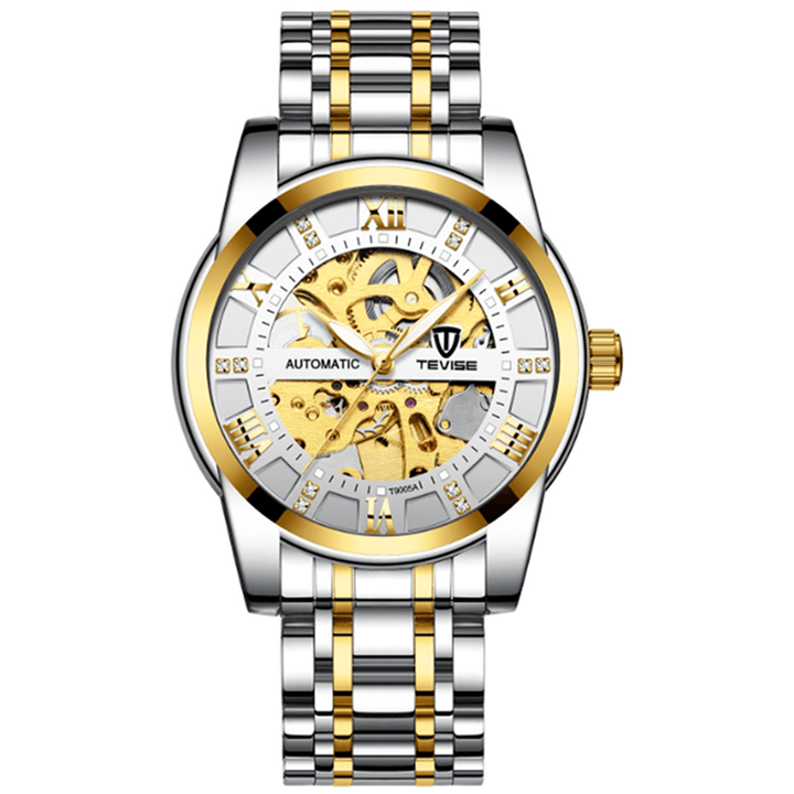TEVISE T9005A Fashion Men Automatic Watch Hollow-Carved Design Waterproof Luminous Display Mechanical Watch - Trendha