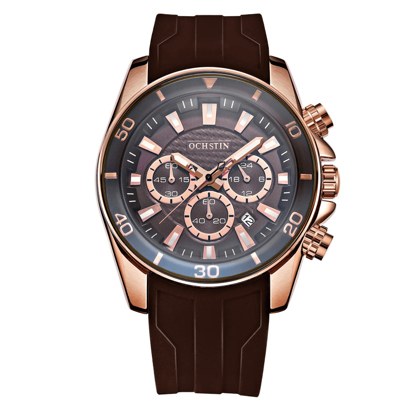OCHSTIN GQ094 Bussiness Style Male Wristwatch Auto Date Stopwatch Military Quartz Watch - Trendha