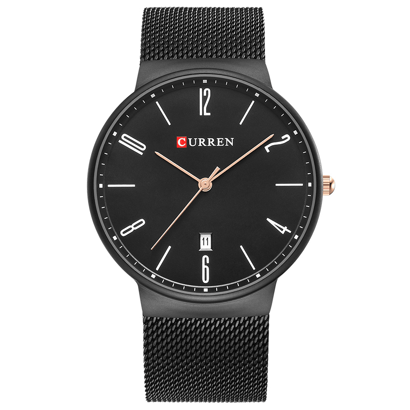 CURREN 8257 Ultra Thin Casual Design Quartz Watch Date Display Stainless Steel Men Watch - Trendha