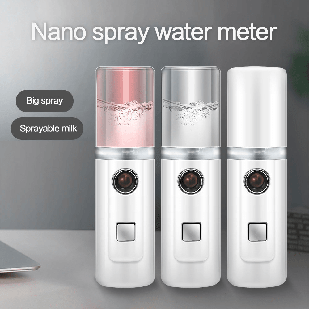 Face Stream Beauty Spray Hand-Held Water Machine Moisturizing Nano Ionic Mist Face Humidifier Sauna Facial Pore Cleansing Tool - Trendha