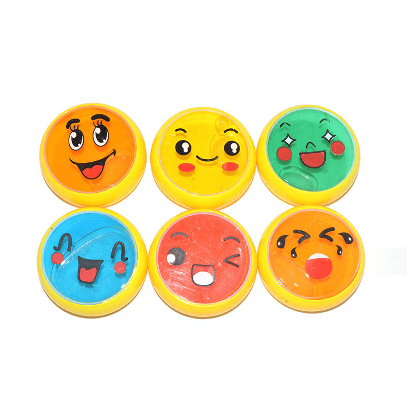 6PCS Emoji Face Slime 6Cm DIY Crystal Clay Rubber Mud Intelligent Hand Gum Plasticine Toy Gift - Trendha
