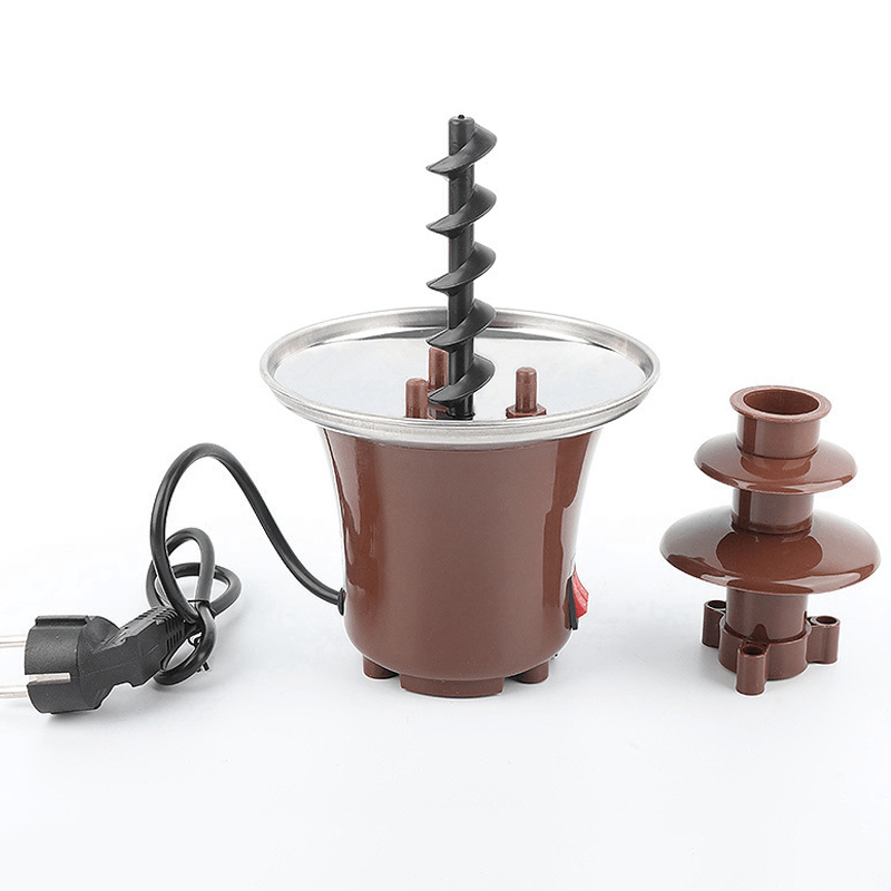 Mini Chocolate Fountain Three Layers Creative Chocolate Melt with Heating Fondue Machine Diy Melt Waterfall Pot - Trendha