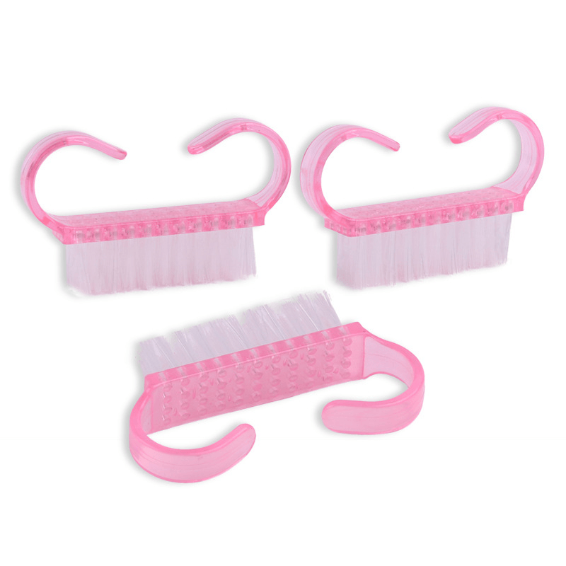 6Pcs Plastic Nail Dust Clean Cleaning Brush Pedicure round Head Cleaning Brush Nail Accesories Tool - Trendha