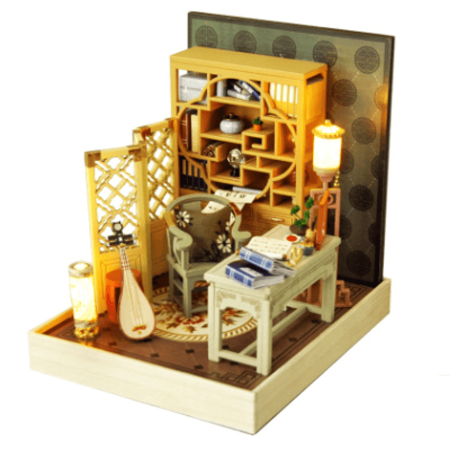 TIANYU DIY Doll House TW37 Ink Color Collection of Qingdai Creative Antiquity Scene Handmade Small House - Trendha