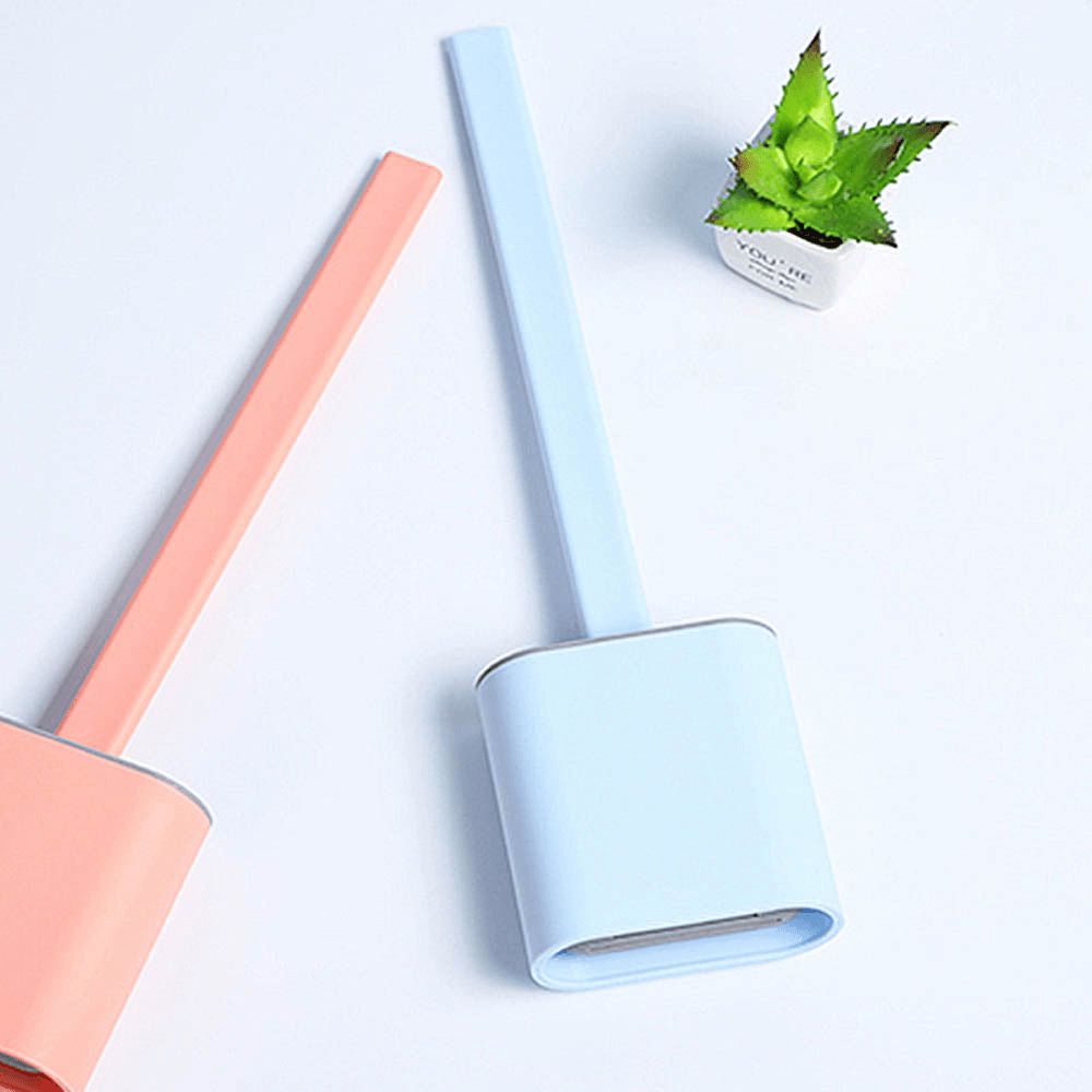 Loskii Soft Rubber Long Handle Toilet Brush Anti-Skid TRP Brush Head Bathroom Toilet Cleaning Brush and Holder Set - Trendha