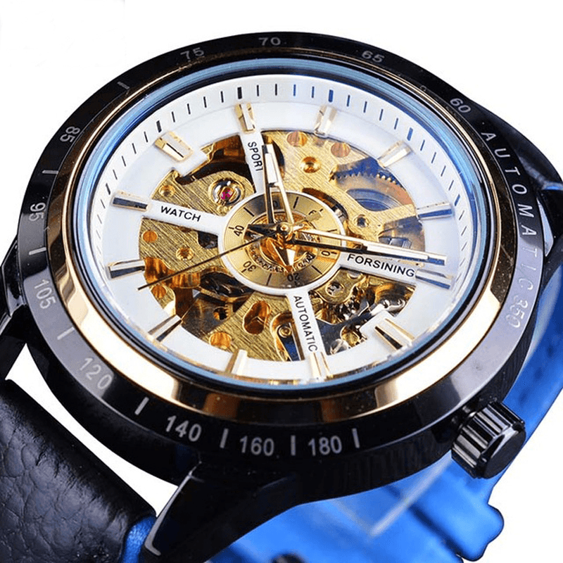 Forsining GMT1009 3ATM Waterproof Genuine Leather Automatic Mechanical Watch - Trendha