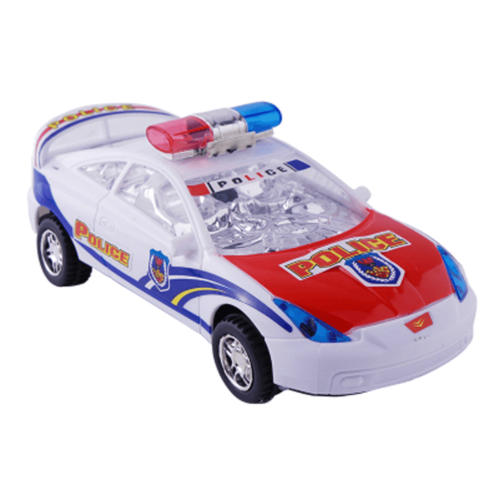 Children'S Electric Alloy Simulation Po Lice Car Diecast Model Toy with LED Light and Music - Trendha