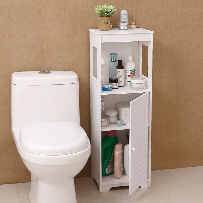 Bathroom Cabinet Toilet Storage Shelf Stand-Up Shelf Tissue Shower Gel Shampoo Storage Rack Home Office Furniture - Trendha