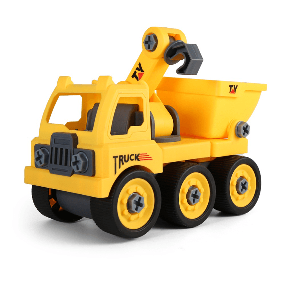 4 in 1 Detachable Puzzle DIY Truck Assembled Engineering Vehicle Loading and Unloading Crane Diecast Model Toy - Trendha