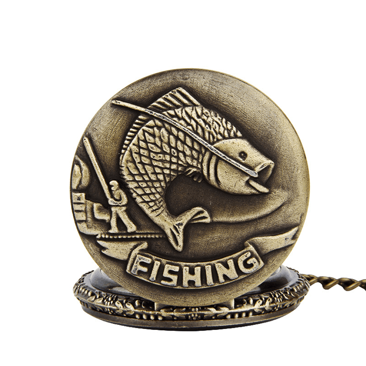 DEFFRUN Big Carp Fishing Quartz Watch Pocket Watch - Trendha