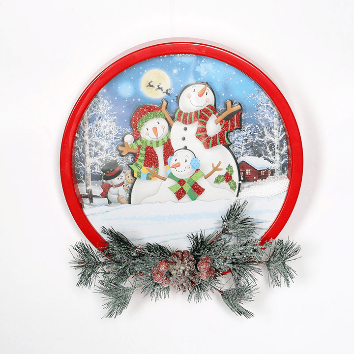 Christmas Party Home Decoration Snow Music Wreath Ornament Toys for Kids Children Gift - Trendha