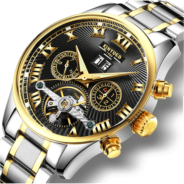 KINYUED JYD-J011 Automatic Mechanical Watch Rome Business Style Water Resistant Men Watches - Trendha