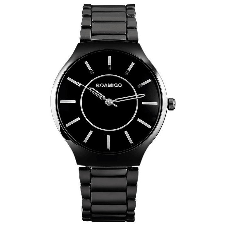 BOAMIGO L811 Men Full Metal Strap Simple Dial Casual Style Waterproof Watch Quartz Watch - Trendha