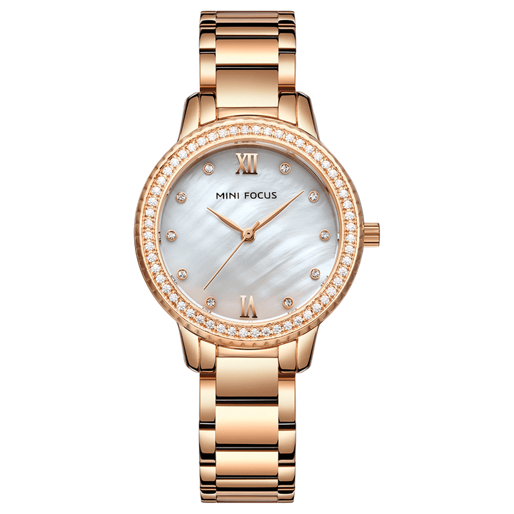 MINI FOCUS MF0226L Luxury Brand Fashion Style Women Wristwatch Diamond Ladies Quartz Watch - Trendha