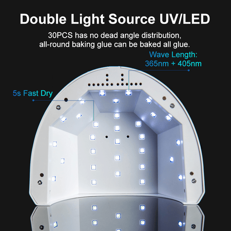30 Lamp Beads Polished Electroplating Smart Induction LED Nail Dryer UV Lamp - Trendha
