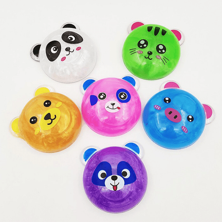6PCS DIY Colorful Animals Slime 8Cm Crystal Mud Putty Plasticine Blowing Bubble Toy Gift - Trendha