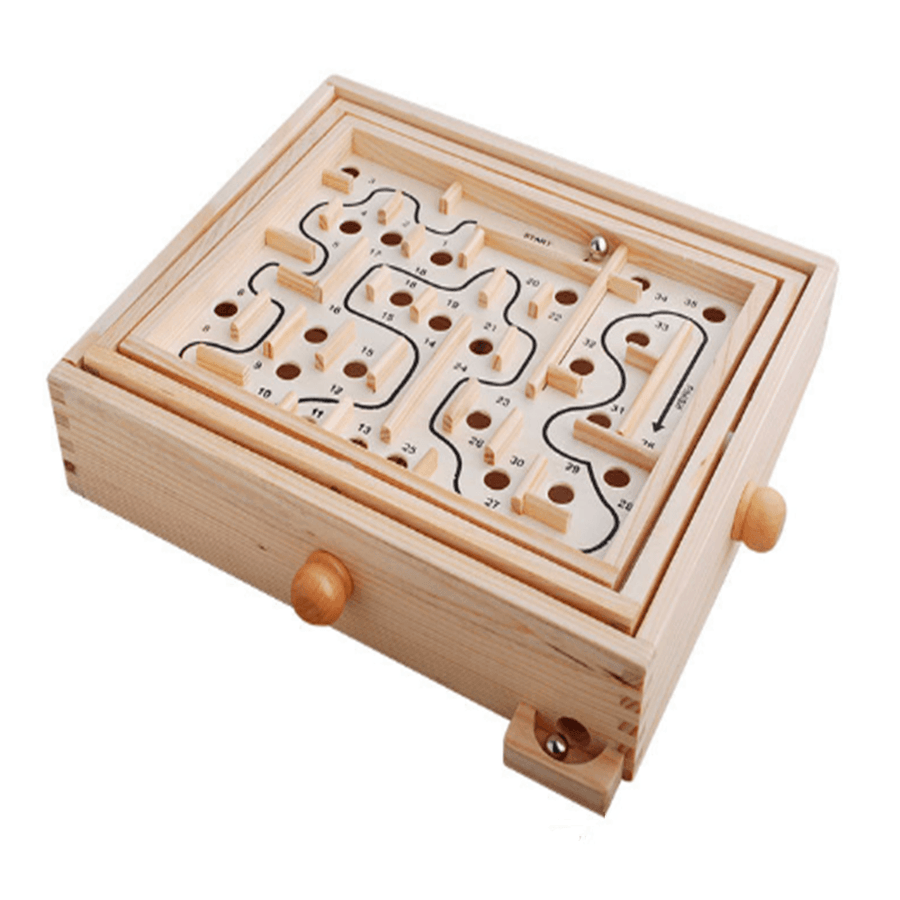 Wooden Desktop Maze Game Leisure Educational Toys Kids Gifts - Trendha