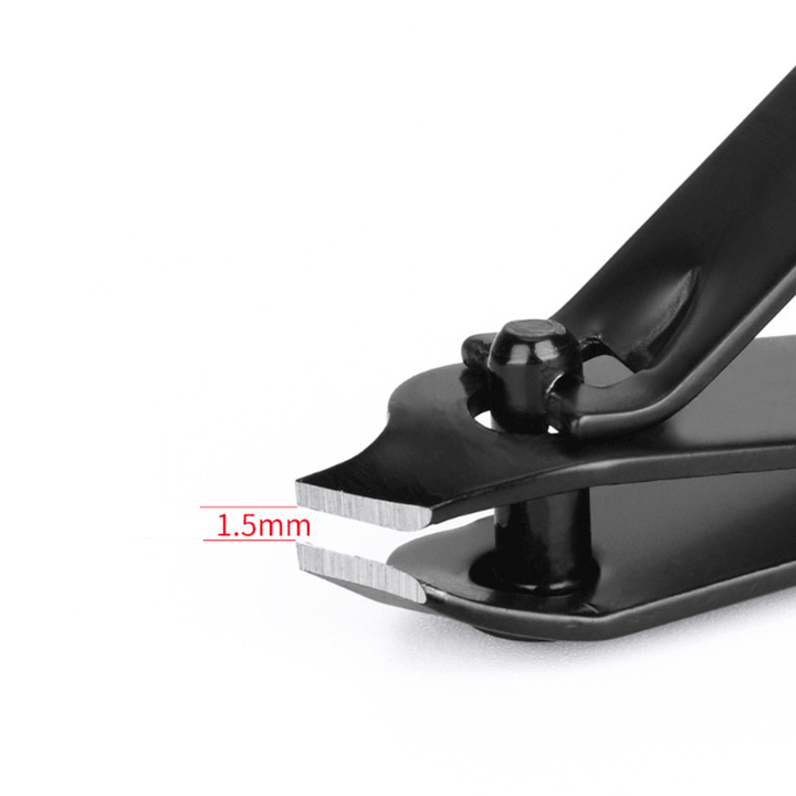 Bevel Black Stainless Steel Nail Clipper Anti-Slip Handle Toenail Clipper Manicure Tool - Trendha
