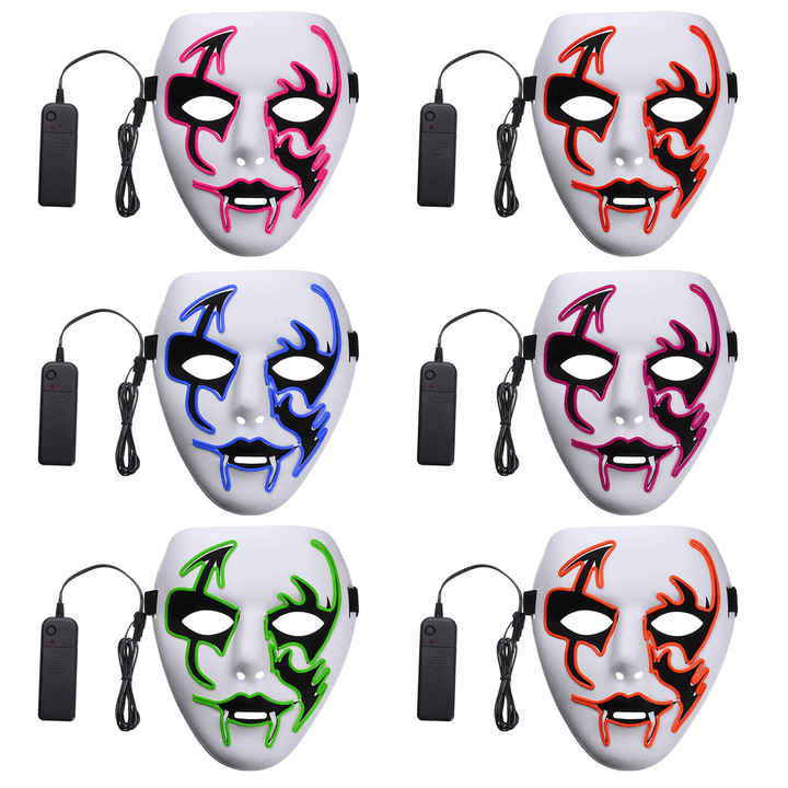 Halloween Mask LED Luminous Flashing Face Mask Party Masks Light up Dance Halloween Cosplay - Trendha