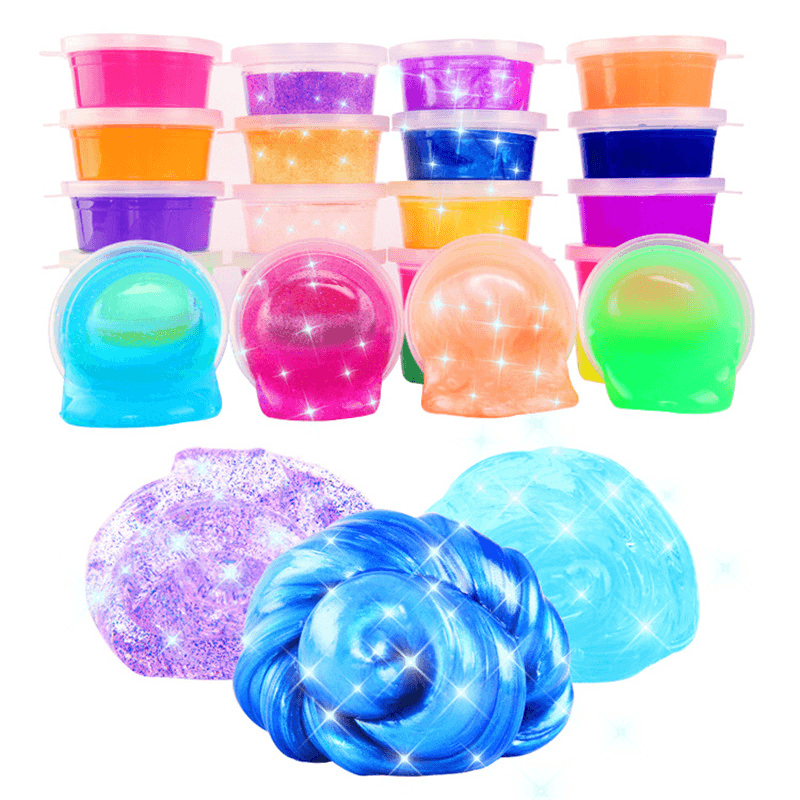 24PCS Colorful Crystal Mud Non Toxic Slime Mud Toys Pinata Luminous Ramen Soil DIY Environmental Toy - Trendha